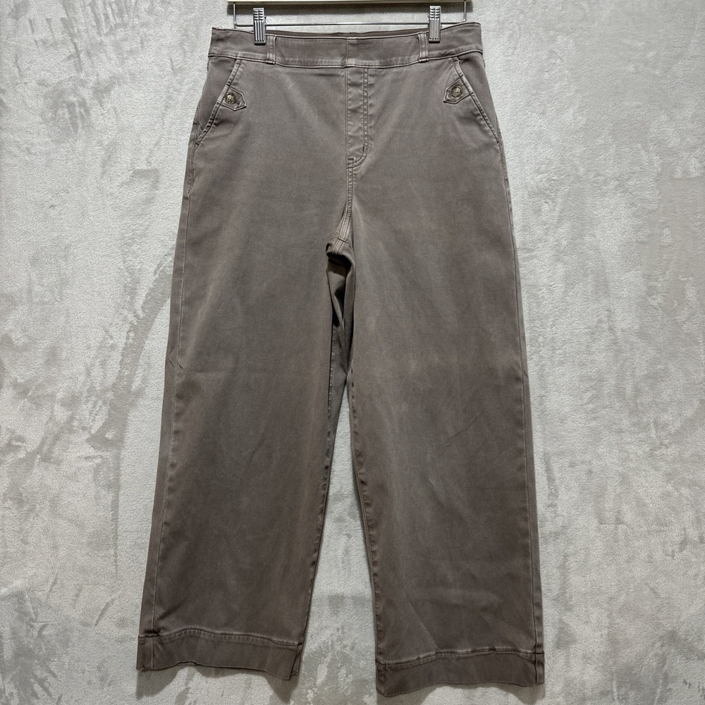 Spanx Stretch Twill Cropped Wide Leg‎ Pants Women's Size XL High Rise Seamless